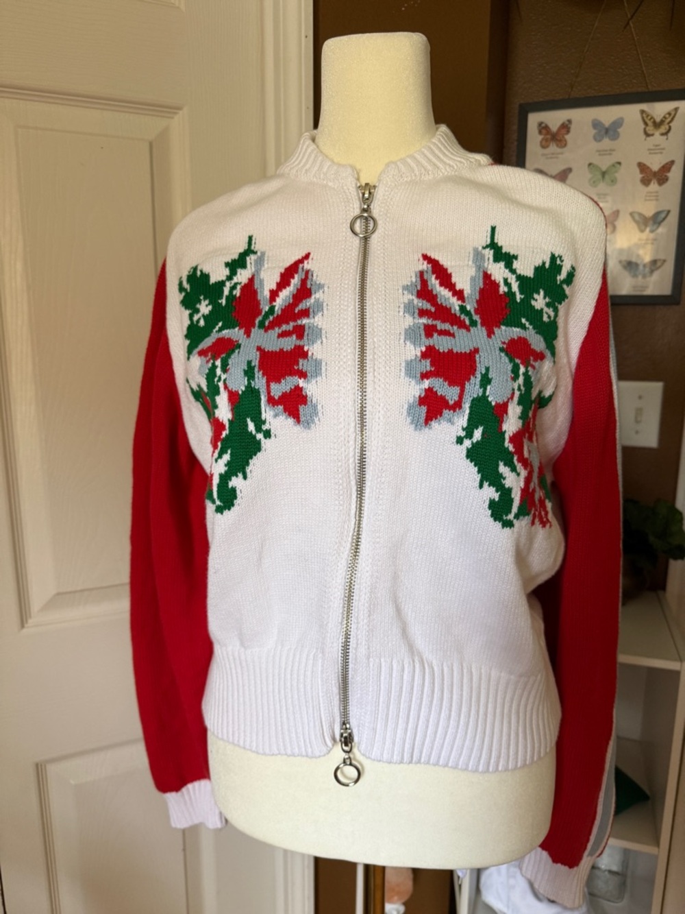 Anthropologie Daily Practice Double-Zip Knitted Jacket / Size XS